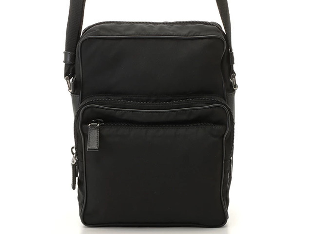 Prada shoulder bag black saffiano leather